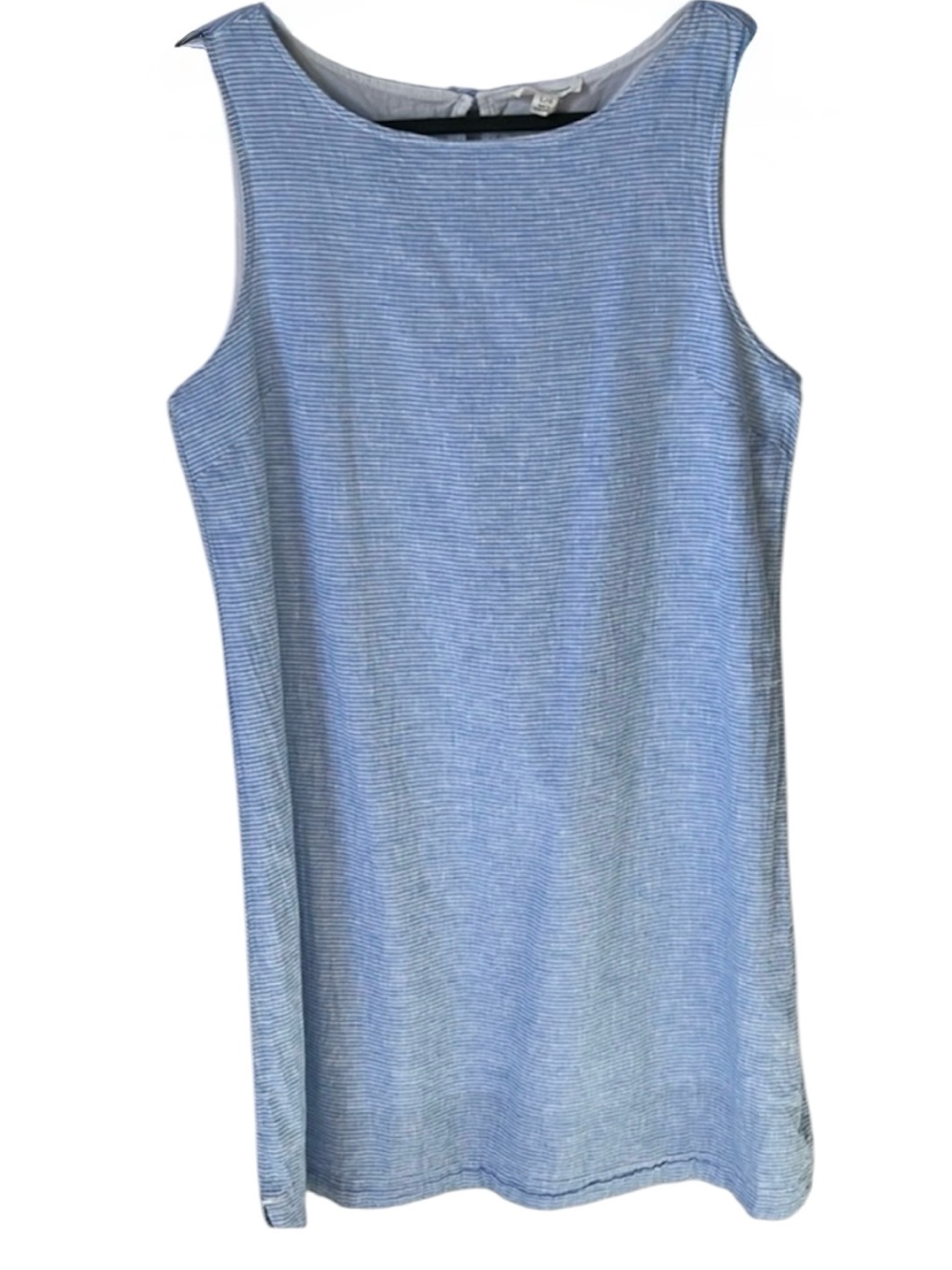 Beach Lunch Lounge Size M Blue White Striped Linen Summer Dress